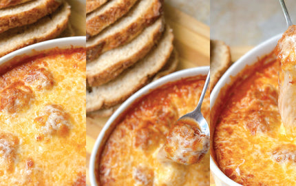 Mozzarella: Albóndigas gratinadas con mozzarella rallada Gourmet a Porter
