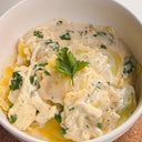 Stracciatella: Raviolis de Ricota y espinaca con crema de Stracciatella de búfala GourmetAPorter